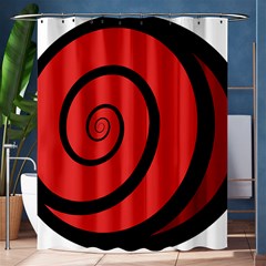 Double Spiral Thick Lines Black Red Shower Curtain 60  X 72  (medium)  by Mariart