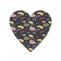 Funky Pattern Polka Wave Chevron Monster Heart Magnet by Mariart