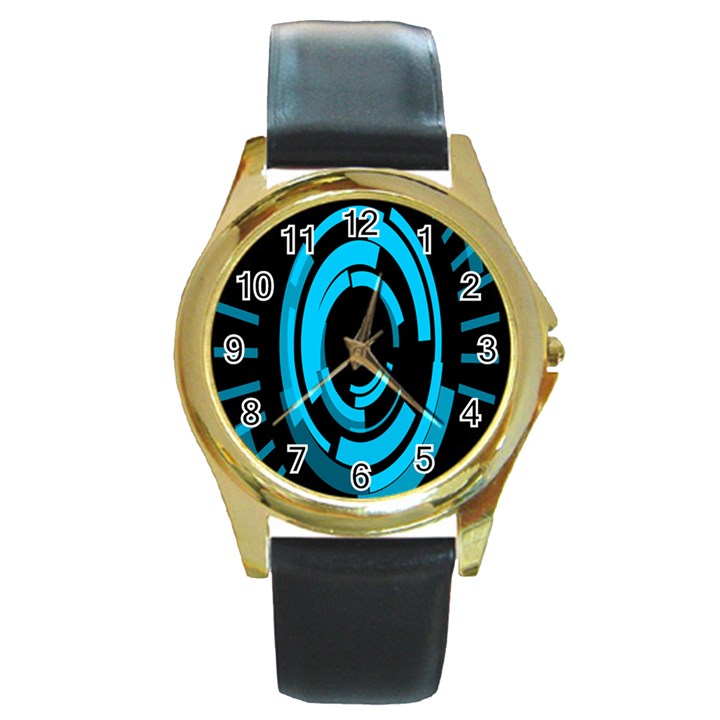 Graphics Abstract Motion Background Eybis Foxe Round Gold Metal Watch