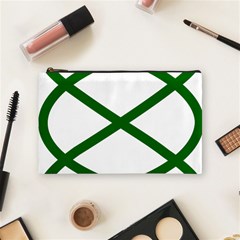 Lissajous Small Green Line Cosmetic Bag (medium)  by Mariart