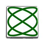 Lissajous Small Green Line Memory Card Reader (Square) Front