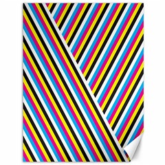 Lines Chevron Yellow Pink Blue Black White Cute Canvas 36  X 48   by Mariart