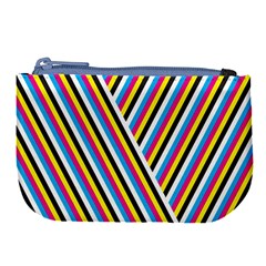 Lines Chevron Yellow Pink Blue Black White Cute Large Coin Purse by Mariart