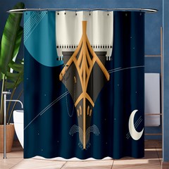 Planetary Resources Exploration Asteroid Mining Social Ship Shower Curtain 60  X 72  (medium)  by Mariart