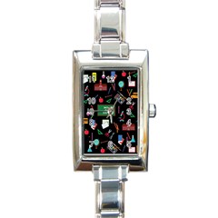 Back To School Rectangle Italian Charm Watch by Valentinaart