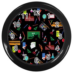 Back To School Wall Clocks (black) by Valentinaart