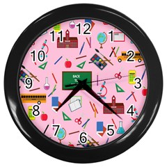 Back To School Wall Clocks (black) by Valentinaart