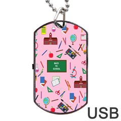 Back To School Dog Tag Usb Flash (two Sides) by Valentinaart