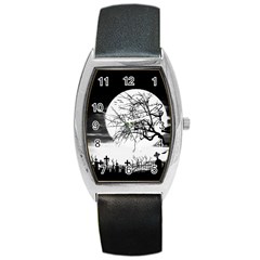 Halloween Landscape Barrel Style Metal Watch by Valentinaart