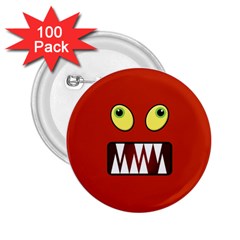 Funny Monster Face 2 25  Buttons (100 Pack)  by linceazul