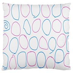 Circles Featured Pink Blue Large Cushion Case (one Side) by Mariart