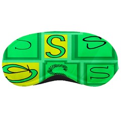 Letter Huruf S Sign Green Yellow Sleeping Masks by Mariart