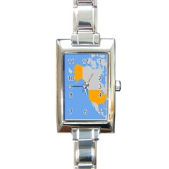 Map Transform World Rectangle Italian Charm Watch by Mariart