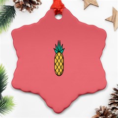 Pineapple Fruite Minimal Wallpaper Snowflake Ornament (two Sides) by Mariart