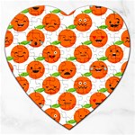 Seamless Background Orange Emotions Illustration Face Smile  Mask Fruits Jigsaw Puzzle (Heart) Front