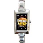 Back to school - school bus Rectangle Italian Charm Watch Front