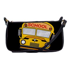 Back To School - School Bus Shoulder Clutch Bags by Valentinaart