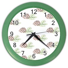 Pinecone Pattern Color Wall Clocks by Mariart