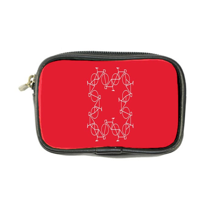 Cycles Bike White Red Sport Coin Purse