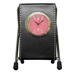 Flower Floral Leaf Pink Star Sunflower Pen Holder Desk Clocks by Mariart