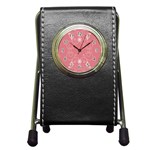 Flower Floral Leaf Pink Star Sunflower Pen Holder Desk Clocks Front