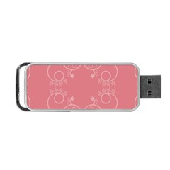 Flower Floral Leaf Pink Star Sunflower Portable Usb Flash (one Side) by Mariart