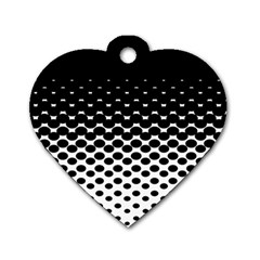 Gradient Circle Round Black Polka Dog Tag Heart (two Sides) by Mariart