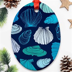 Mega Menu Seashells Ornament (oval) by Mariart