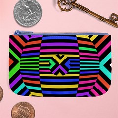 Optical Illusion Line Wave Chevron Rainbow Colorfull Large Coin Purse by Mariart