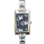 Japan Food Sashimi Rectangle Italian Charm Watch Front