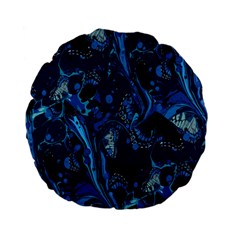 Pattern Butterfly Blue Stone Standard 15  Premium Flano Round Cushions by Mariart