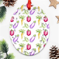 Vegetable Pattern Carrot Ornament (oval Filigree) by Mariart