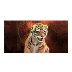 Cute Little Tiger Baby Satin Wrap by FantasyWorld7