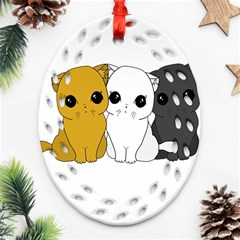 Cute Cats Ornament (oval Filigree) by Valentinaart