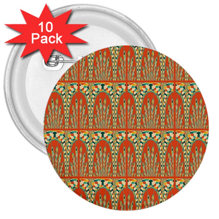 Arcs Pattern 3  Buttons (10 pack) 