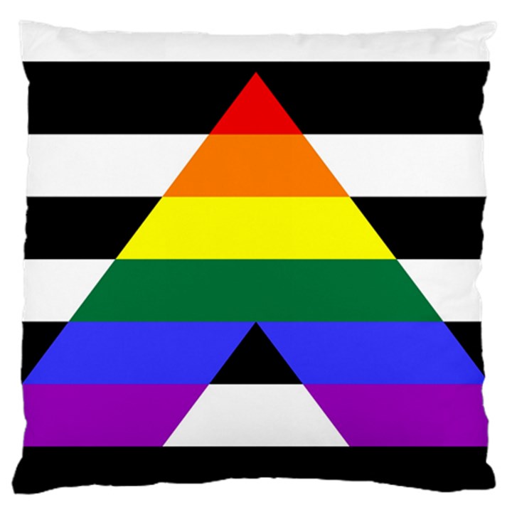 Straight Ally flag Large Cushion Case (One Side)