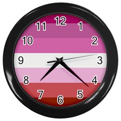 Lesbian Pride Flag Wall Clocks (black) by Valentinaart