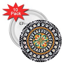 High Contrast Mandala 2 25  Buttons (10 Pack)  by linceazul