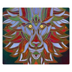 Surreal Lion Face Painting Double Sided Flano Blanket (small)  by GabriellaDavid