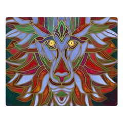 Surreal Lion Face Painting Double Sided Flano Blanket (large)  by GabriellaDavid