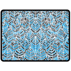 Blue Feathers  Fleece Blanket (large)  by GabriellaDavid