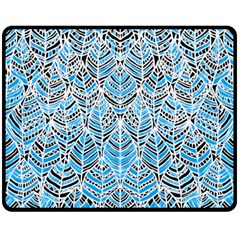 Blue Feathers  Double Sided Fleece Blanket (medium)  by GabriellaDavid