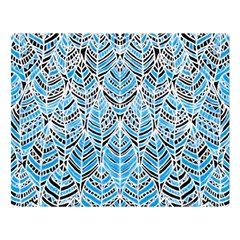 Blue Feathers  Double Sided Flano Blanket (large)  by GabriellaDavid