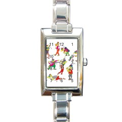 Golfers Athletes Rectangle Italian Charm Watch by Nexatart