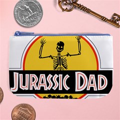 Jurassic Dad Dinosaur Skeleton Funny Birthday Gift Large Coin Purse by PodArtist