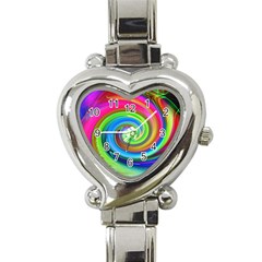 Rainbow Twist Heart Italian Charm Watch by norastpatrick