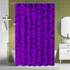 Fish Bones Pattern Shower Curtain 48  X 72  (small)  by ValentinaDesign