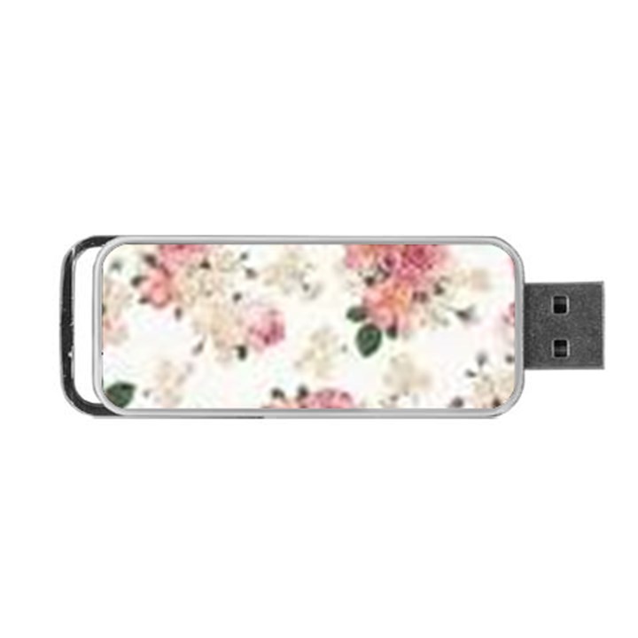 pink and white flowers  Portable USB Flash (Two Sides)