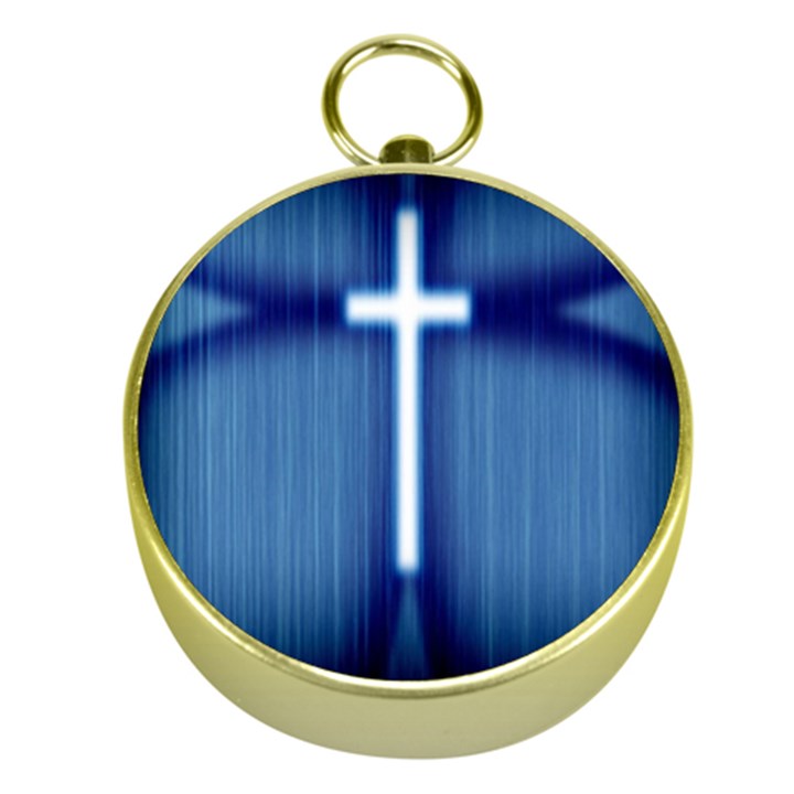 Blue Cross Christian Gold Compasses