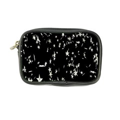 Falling Spinning Silver Stars Space White Black Coin Purse by Mariart